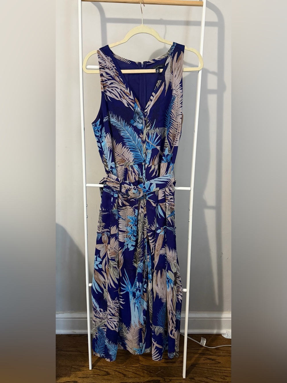 WHBM Blue Tropical Maxi Size 14